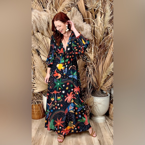 FARM Rio Dresses & Skirts - FARM Rio Colorful Starry Night Maxi Dress
